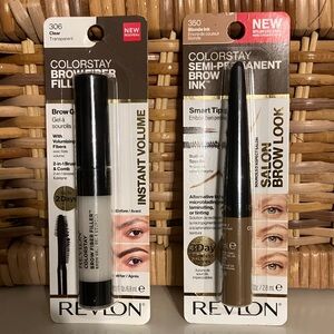 NWT NIB Revlon ColorStay Brow Filler and Ink Set - Transparent and Blonde